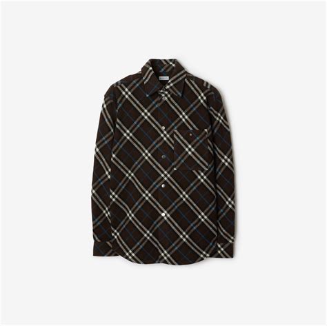 40692401 burberry|Check Wool Shirt in Snug .